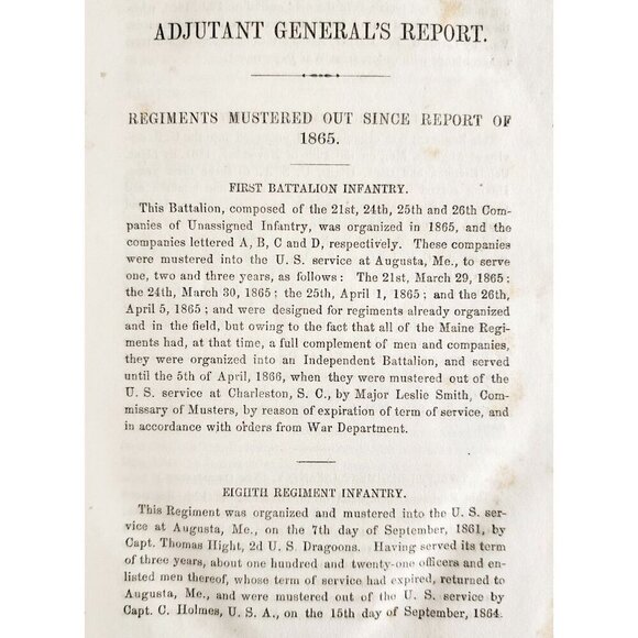 1867 Adjutant General's Report 1866 Civil War State Of Maine 1st Edition SHBS1 - Picture 4 of 6